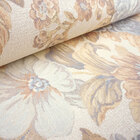 Papel De Parede Impotado Vinilico Bege Com Estampa De Flores