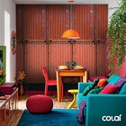 Papel De Parede Industrial Container Vermelho Coral Azul 6m