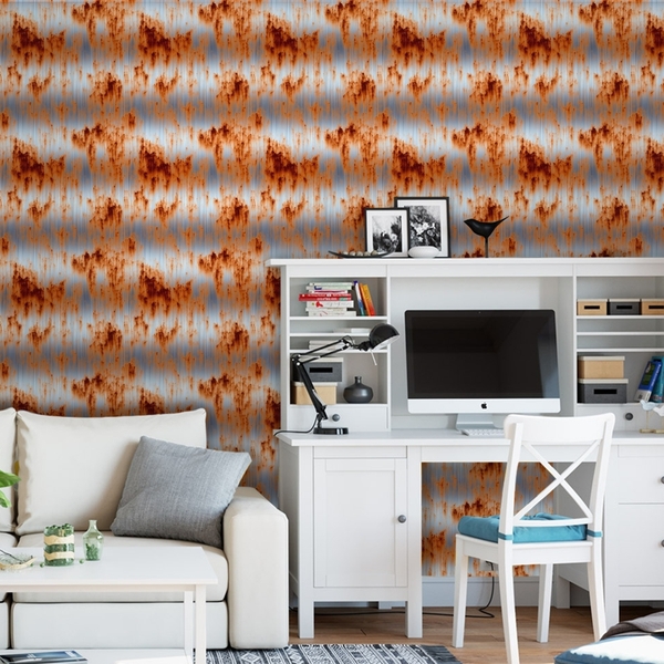 Papel De Parede Industrial Metal Aço Corten Ferrugem 10 18m