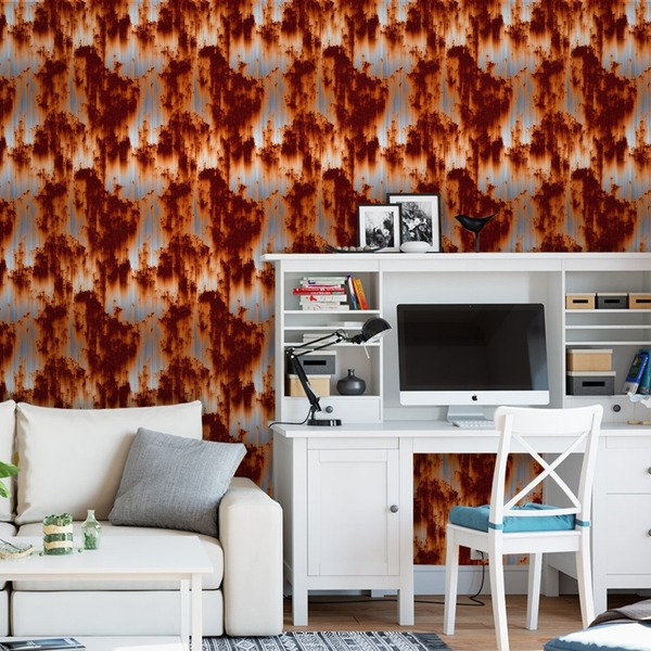 Papel De Parede Industrial Metal Aço Corten Ferrugem 11 6m