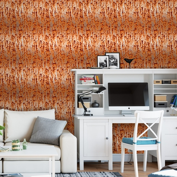 Papel De Parede Industrial Metal Aço Corten Ferrugem 12 18m