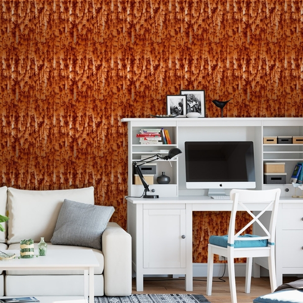 Papel De Parede Industrial Metal Aço Corten Ferrugem 13 6m