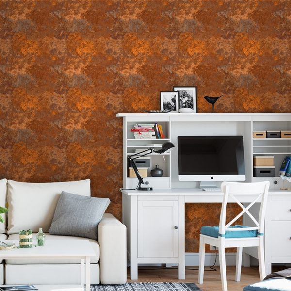 Papel De Parede Industrial Metal Aço Corten Ferrugem 16 9m