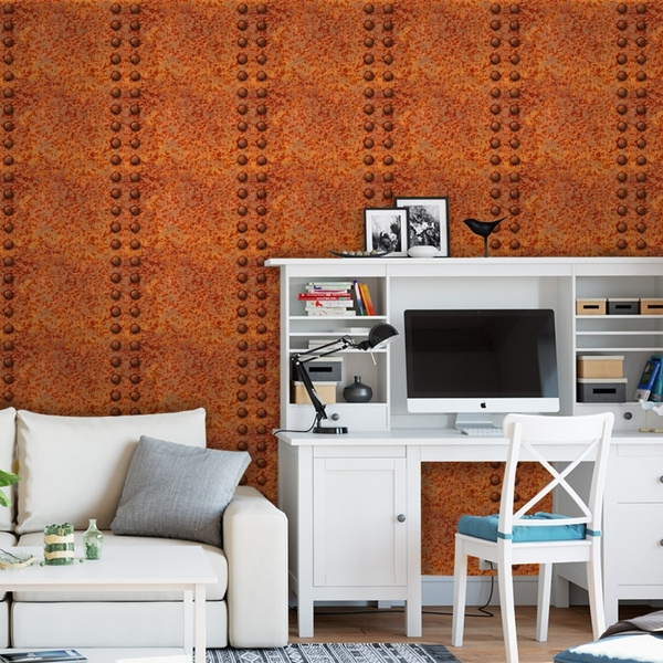 Papel De Parede Industrial Metal Aço Corten Ferrugem 3 18m