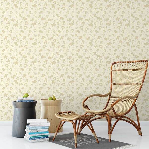 Papel De Parede Infantil Adesivo Em Tons De Bege