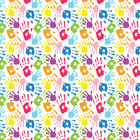 Papel de Parede Infantil Adesivo Mãos Coloridas 2,70x0,57m