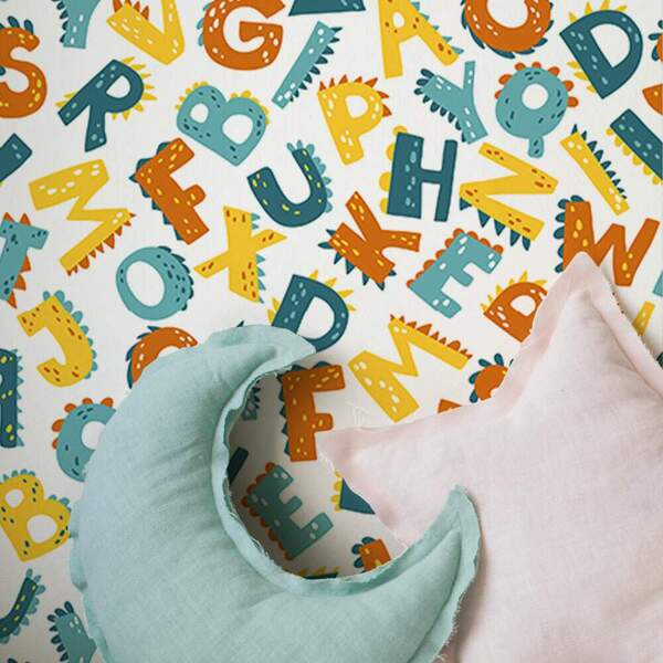 Papel De Parede Infantil Alfabeto Colorido-60x300cm