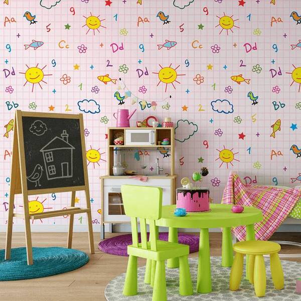 Papel De Parede Infantil Alfabeto Escolar N4063 - 10m