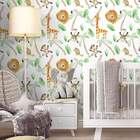 Papel De Parede Infantil Animais Safari Aquarela-60x300cm