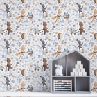 Papel De Parede Infantil Aquarela Animais Floridos Quarto Sal