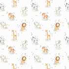 Papel De Parede Infantil Aquarela Branca Animais Fofinhos Saf