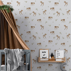 Papel De Parede Infantil Aquarela Branca Animal Fofinho Desen