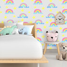 Papel De Parede Infantil Arco Iris Com Estrelas 3 Metros