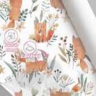 Papel De Parede Infantil Auto Adesivo Aquarela Folhas Raposa