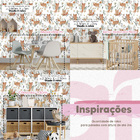 Papel De Parede Infantil Auto Adesivo Aquarela Folhas Raposa