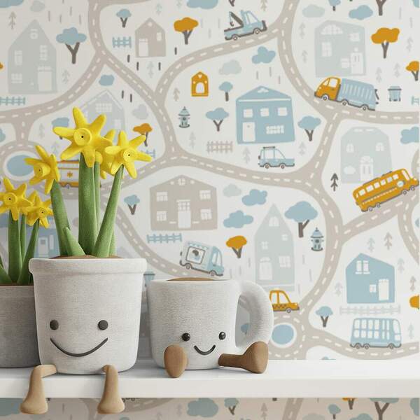 Papel De Parede Infantil Carrinhos Modelo 04-60x300cm