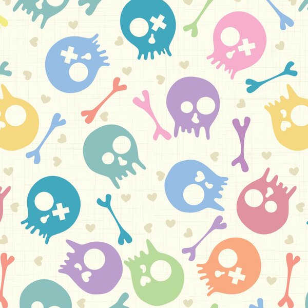 Papel De Parede Infantil Caveira Teen 2,70x0,57m