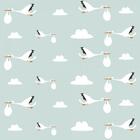 Papel De Parede Infantil Cegonha Bebê