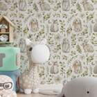 Papel De Parede Infantil Coelho E Folhas-60x300cm