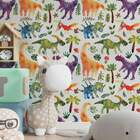 Papel De Parede Infantil Dinossauros Aquarela 1-60x300cm