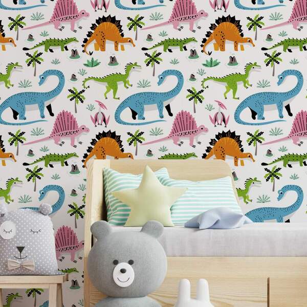 Papel De Parede Infantil Dinossauros Modelo 06-60x300cm