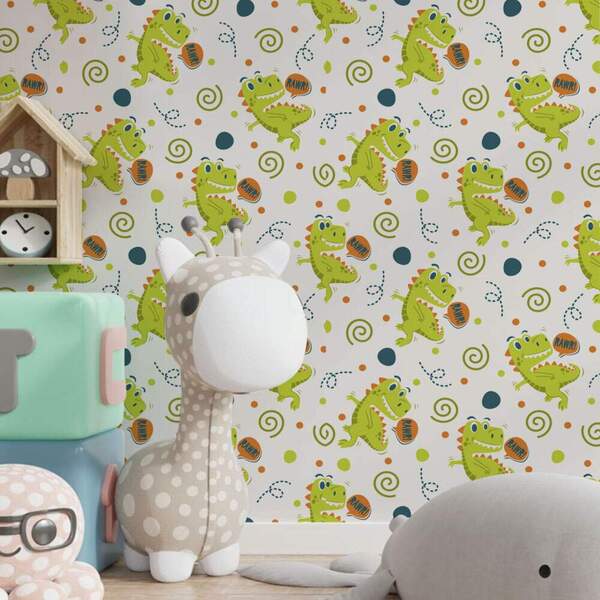Papel De Parede Infantil Dinossauros Modelo 09-60x300cm