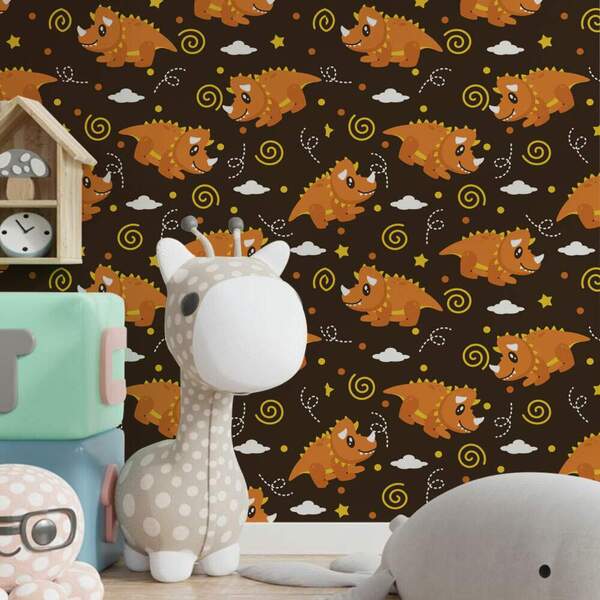 Papel De Parede Infantil Dinossauros Modelo 21-60x300cm