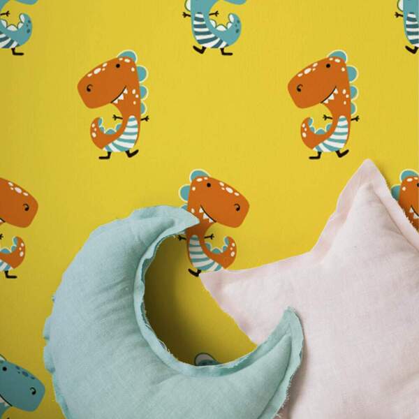 Papel De Parede Infantil Dinossauros Modelo 24-60x300cm