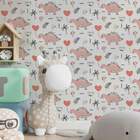 Papel De Parede Infantil Dinossauros Rosas-60x300cm