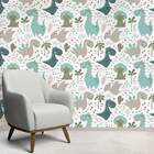 Papel De Parede Infantil Dinossauros Verde Baby-60x300cm