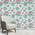 Papel De Parede Infantil Flores Tropicais Chevron-60x300cm