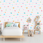 Papel De Parede Infantil Listrado Corações Candy Colors 5 Met