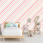 Papel De Parede Infantil Listrado Diagonal Tons Rosas 10 Metr
