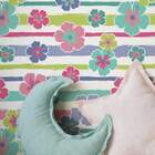 Papel De Parede Infantil Listras E Flores Coloridas-60x300cm