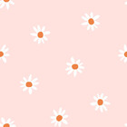 Papel De Parede Infantil Margaridas Fundo Rosa 5 Metros