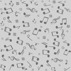 Papel de Parede Infantil Notas Musicais Cinza