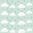 Papel de Parede Infantil Nuvem Verde