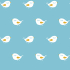 Papel De Parede Infantil Passarinhos Azul E Branco Fofura Bab