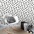 Papel De Parede Infantil Preto E Branco Quarto Importado 4m²