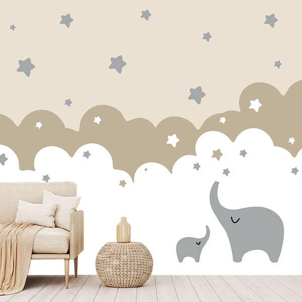 Papel De Parede Infantil Quarto Criança Estrela Sala Adesivo