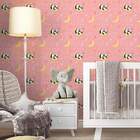 Papel De Parede Infantil Rosa Pandinhas Sonhando-60x300cm