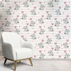 Papel De Parede Infantil Rosa Ursinho Com Balão-60x300cm