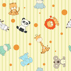 Papel De Parede Infantil Safari Fundo Listrado Amarelo 3 Metr