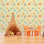 Papel De Parede Infantil Safari Fundo Listrado Amarelo 3 Metr