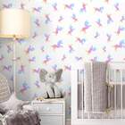 Papel De Parede Infantil Unicórnio Poligonal -60x300cm