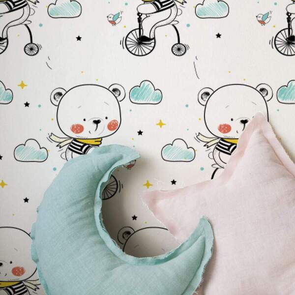 Papel De Parede Infantil Ursinhos Modelo 18-60x300cm