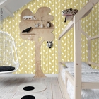 Papel De Parede Italiano Amarelo Estampa Girafa Infantil 4m²