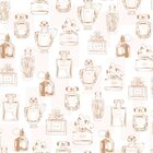 Papel De Parede Italiano Bege Estampado Perfumes Quarto 4m²