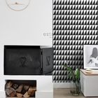 Papel De Parede Italiano Geométrico Preto E Branco Sala 4m²