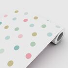 Papel De Parede Italiano Poá Colorido Infantil Lavável 4m²